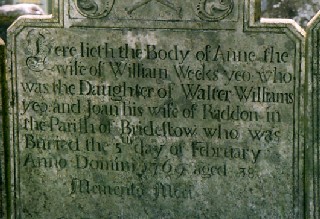 Lydford DEV Church Anne WEEKES Grave